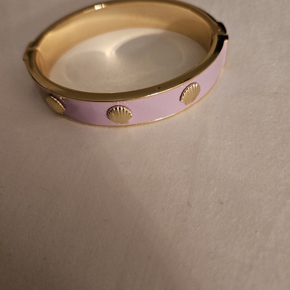 Talbots Gold and Lavender Color  Shell Bracelet - Picture 5 of 8